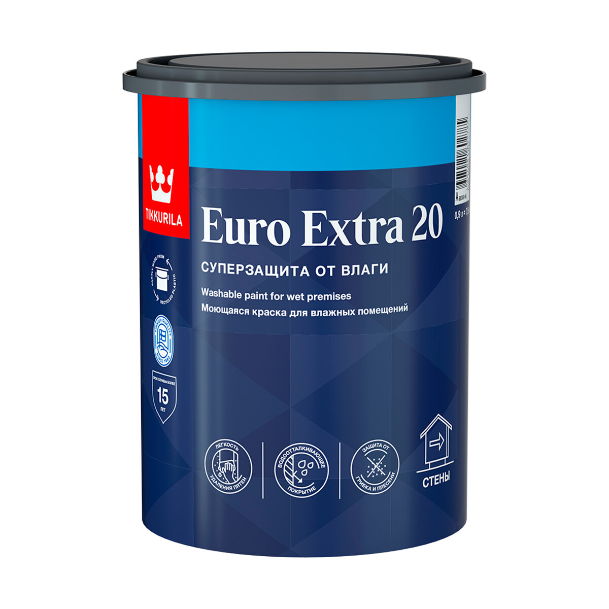 Тиккурила Краска Euro Extra-20 (Евро-20) TIKKURILA 0,9л бесцветный (база С)