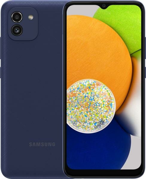 Смартфон Samsung SM-A035F Galaxy A03 32Gb 3Gb синий моноблок 3G 4G 2Sim 6.5 720x1600 Android 10 48Mpix 802.11 b/g/n/ac GPS GSM900/1800 GSM1900 TouchSc