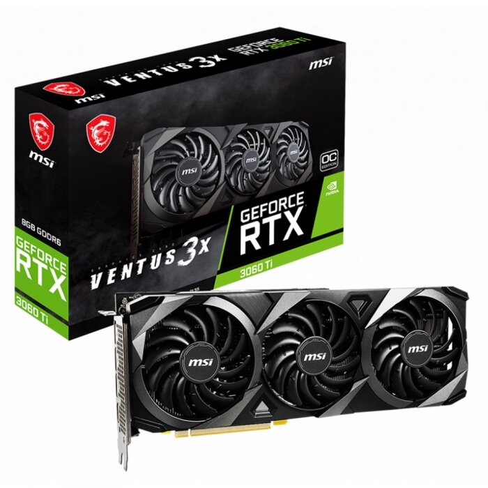 RTX3060Ti VENTUS 3X 8GB OC LHR GDDR6 256bit HDMI 3xDP LHR RTL 10 (852047)