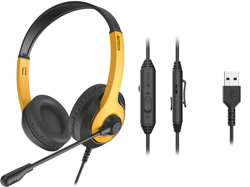 Наушники A4Tech Fstyler FH100U Yellow-Black