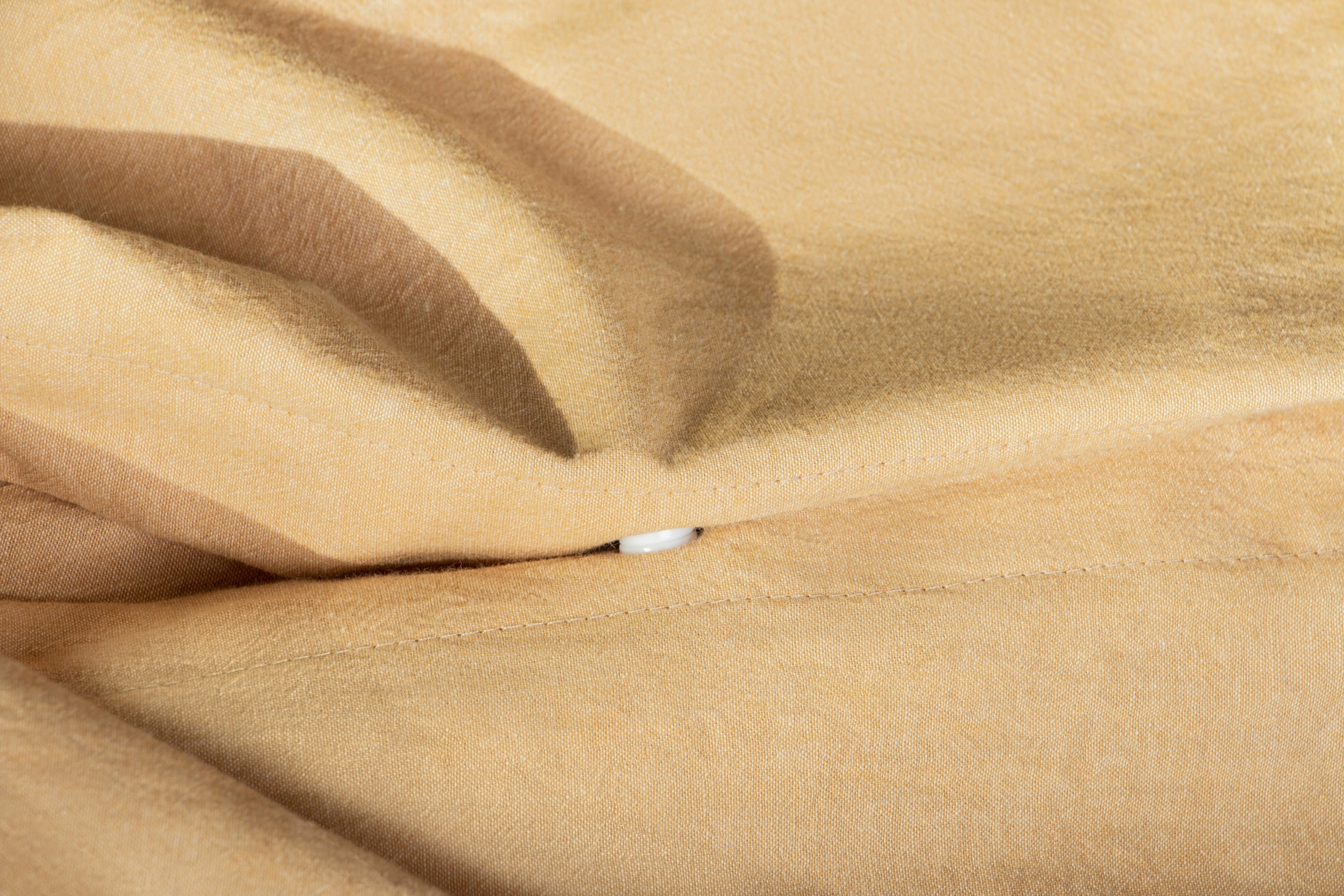 Постельное белье из вареного хлопка, цвет Горчица, в размере Евро с простыней на резинке 160х200, AstetHome - фотография № 5