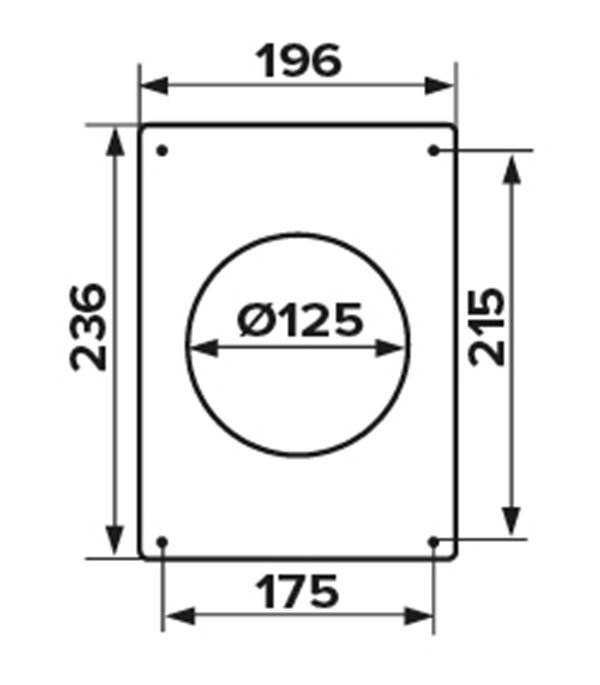 Фланец с площадкой 196х236 мм для круглых воздуховодов d125 мм стальной белый - фотография № 4