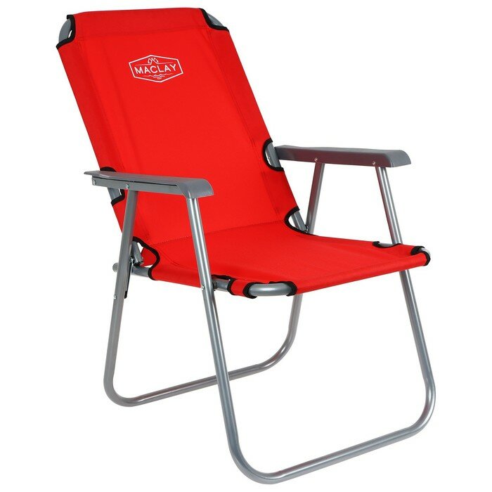 Кресло туристическое, с подлокотниками, до 100 кг, размер 55 х 46 х 84 см, цвет красный - фотография № 2