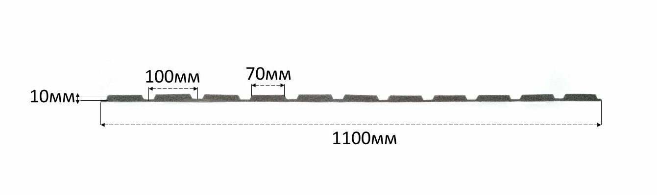 Уплотнитель для профнастила НС-10(С-10) верхний (10 шт.) длина 1100 мм без клеевого слоя - фотография № 2
