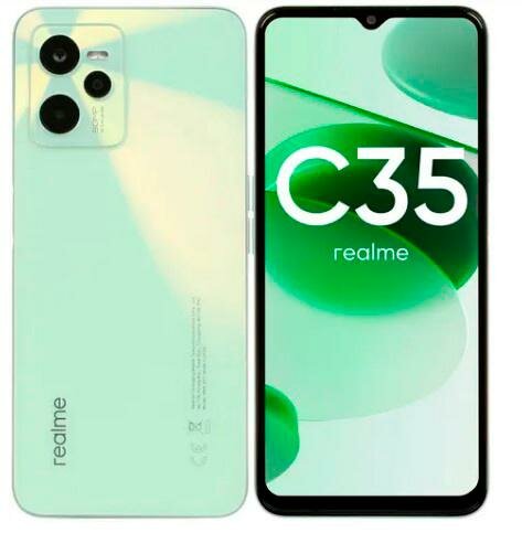 Смартфон Realme C35 128Gb 4Gb зеленый моноблок 3G 4G 2Sim 6.6" 1080x2408 Android 11 50Mpix 802.11 a/b/g/n/ac NFC GPS GSM900/1800 GSM1900 TouchSc