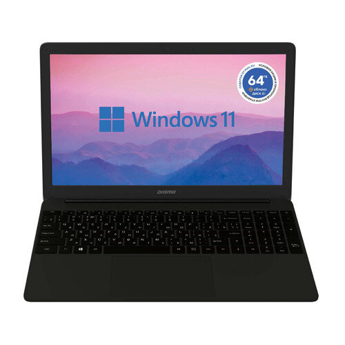 Ноутбук Digma EVE 15 P417, 15.6", IPS, Intel Celeron N4000 1.1ГГц, 8ГБ, 256ГБ SSD, Intel HD Graphics 600, Windows 11 Home, черный [ncn158cxw03]