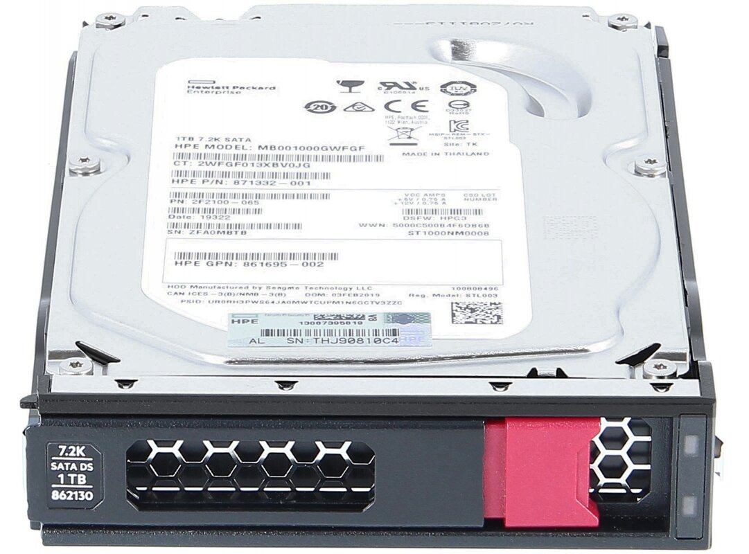 Серверный жесткий диск 871332-001 HP G10 1TB 6G 7.2K 3.5 SATA LPc