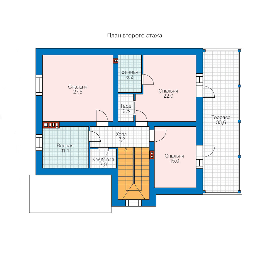 45-44-Catalog-Plans - Проект двухэтажного кирпичного дома с террасой - фотография № 3