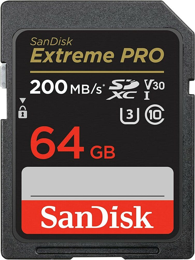 Карта памяти SanDisk Extreme PRO 64GB SDXC Memory Card 200MB/s SDSDXXU-064G-GN4IN