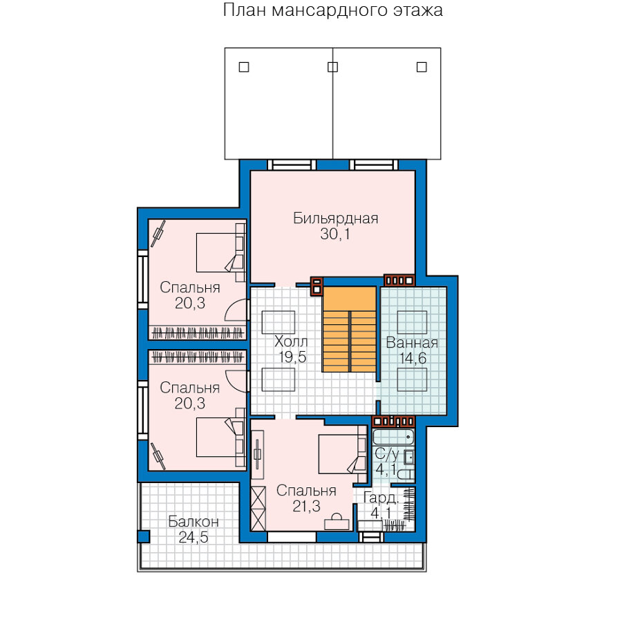 62-23-Catalog-Plans - Проект двухэтажного дома из газобетона с террасой - фотография № 3