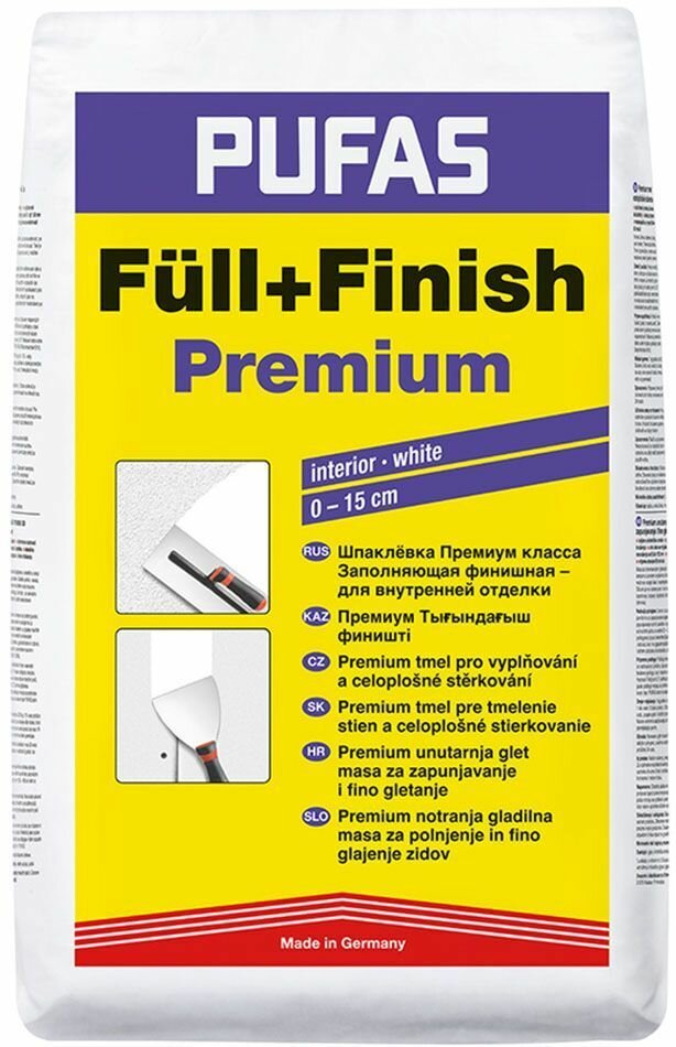 Шпаклевка гипсо-полимерная Pufas Full-Finish Premium 20 кг