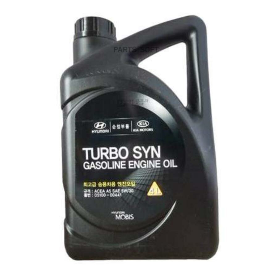 масло моторное hyundai/kia turbo syn a5 5w-30 синтетическое 4 л 05100-00441