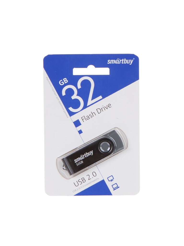 USB Flash Drive 32Gb - SmartBuy UFD 2.0 Twist Black SB032GB2TWK