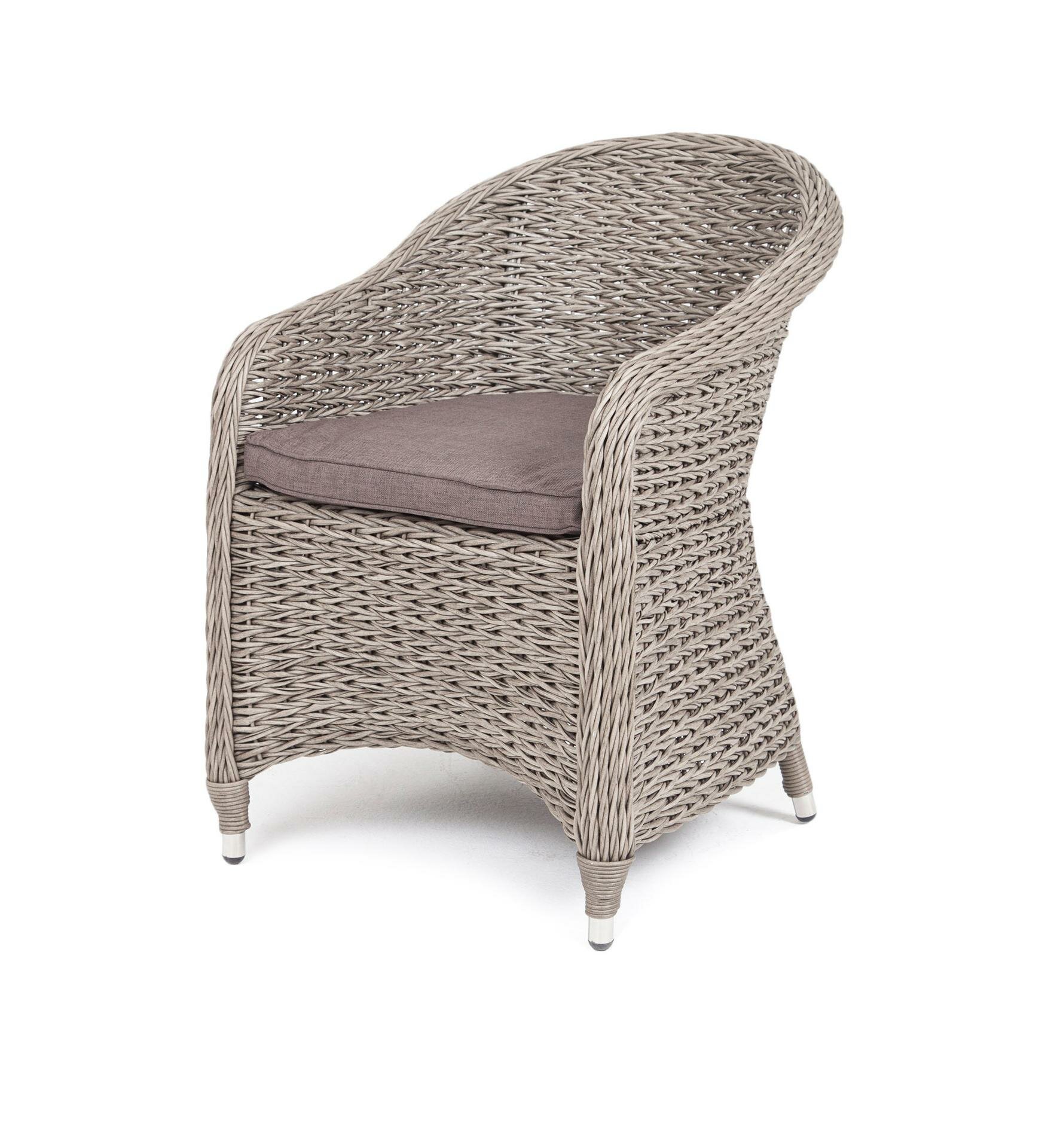 "Равенна" плетеное кресло из искусственного ротанга , серый (гиацинт) - фотография № 1
