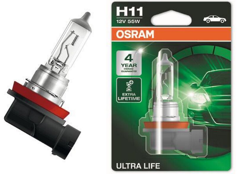 Лампы автомобильные OSRAM H11 55W Ultra life (двойной бокс) (64211ULT_HCB) OS64211ULT_HCB