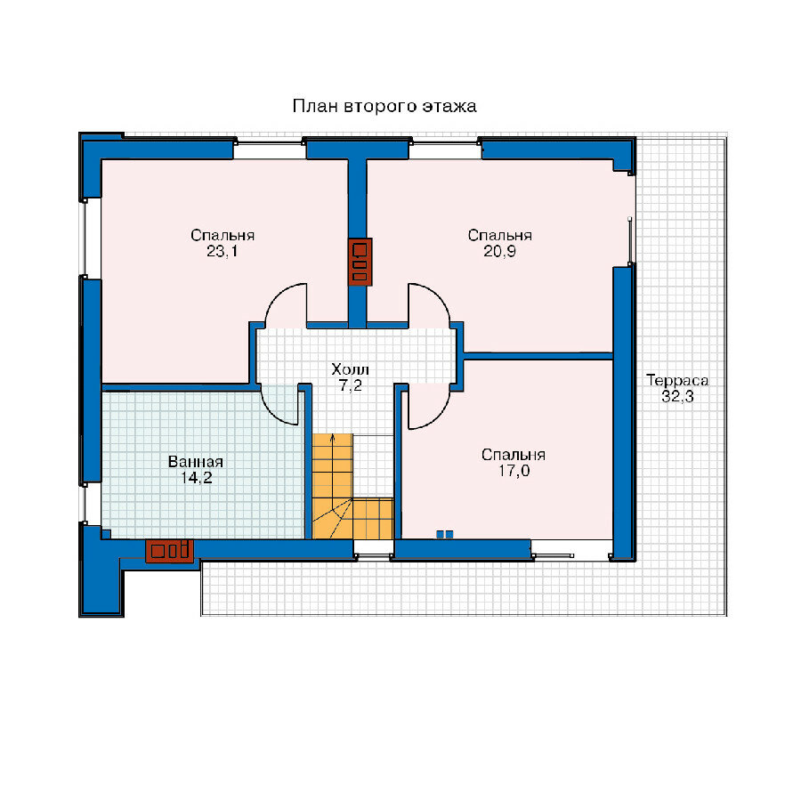Проект газобетонного дома Catalog-Plans-63-42A (108,95кв.м, 12,06x10,5м, газобетон 400) - фотография № 3