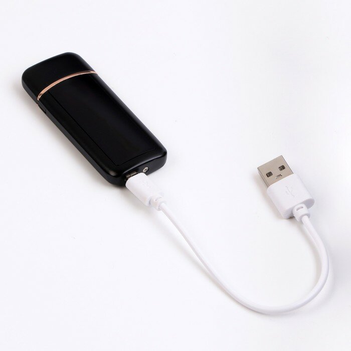 Зажигалка электронная "Мужик", USB, спираль, 3 х 7.3 см, черная - фотография № 3