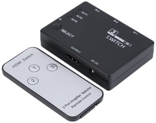 Переключатель HDMI 3 к 1 v1.4 черный switcher HDMI свитч коммутатор