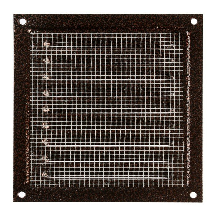 Решетка вентиляционная ZEIN Люкс РМ1515М, 150х150 мм, с сеткой, металлическая, медный антик - фотография № 3