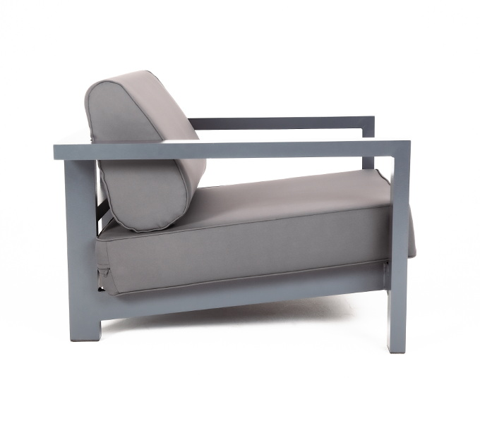 Гранада кресло алюминиевое, темно-серый - цена за 1 п.м, ширина 140 см - фотография № 8