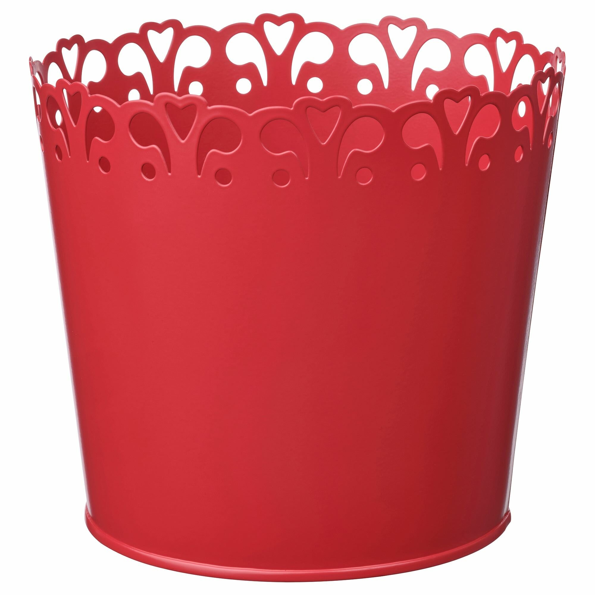 фото IKEA / икея VINTERFINT, винтерфинт, стальной цветочный горшок, красный, 12 см