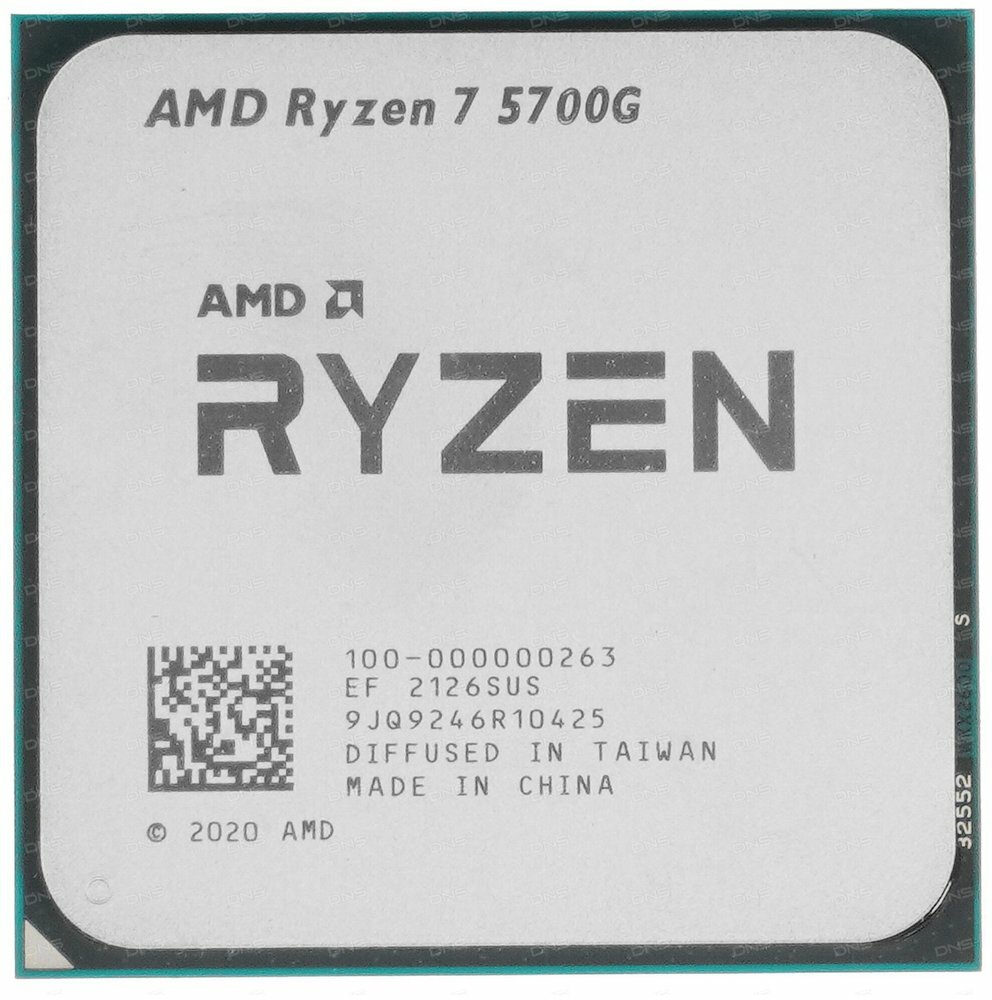 CPU AMD Ryzen 7 5700G 100-000000263 3.8 GHz/8core/SVGA Radeon/4+16Mb/65W Socket AM4