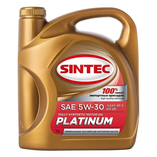 Синтетическое моторноне масло SINTEC PLATINUM SAE 5W-30 API SN, ILSAC GF-5 (5л)