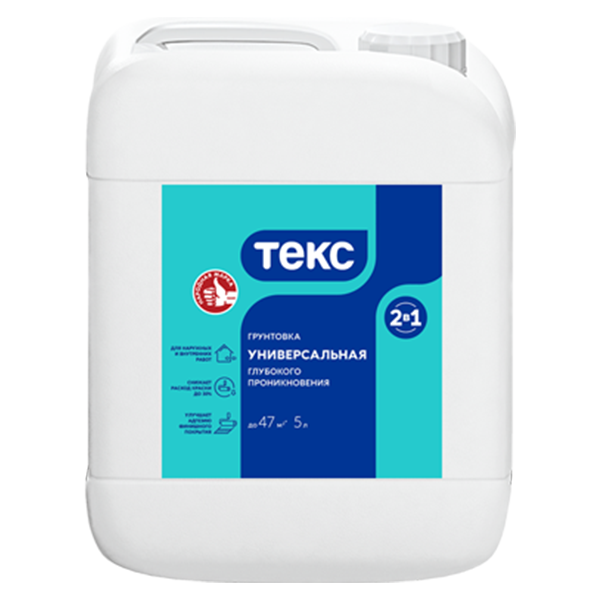 фото Текс грунтовка универсальная глубокого проникновения 2 в 1 5л