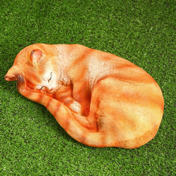 Садовая фигура "Кошка спящая свернувшаяся" 29х11см - фотография № 1