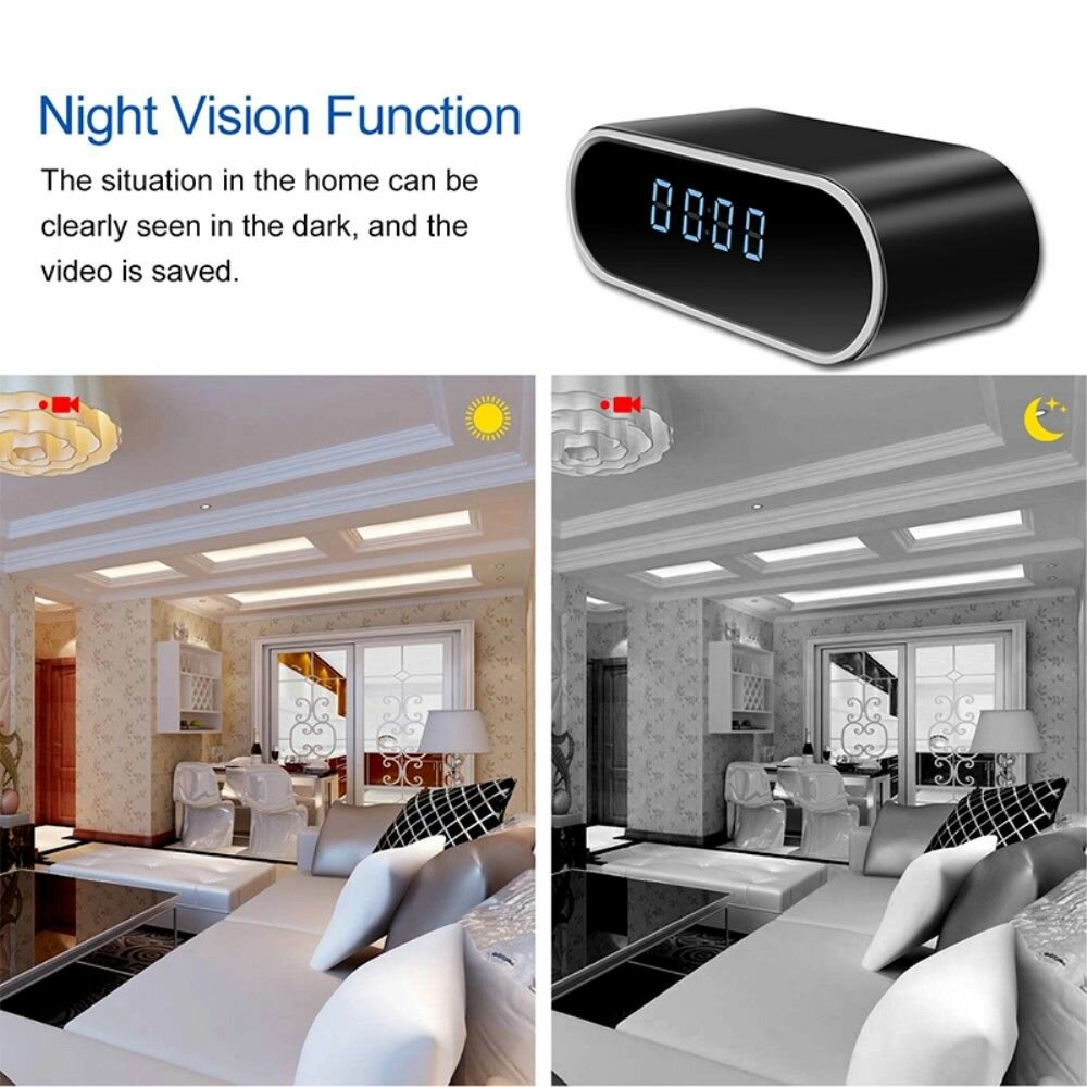 Многофункциональный монитор домашней безопасности Grand Price HD 1080P WiFi камера, будильник, видеорегистратор с ночным видением — фото 8