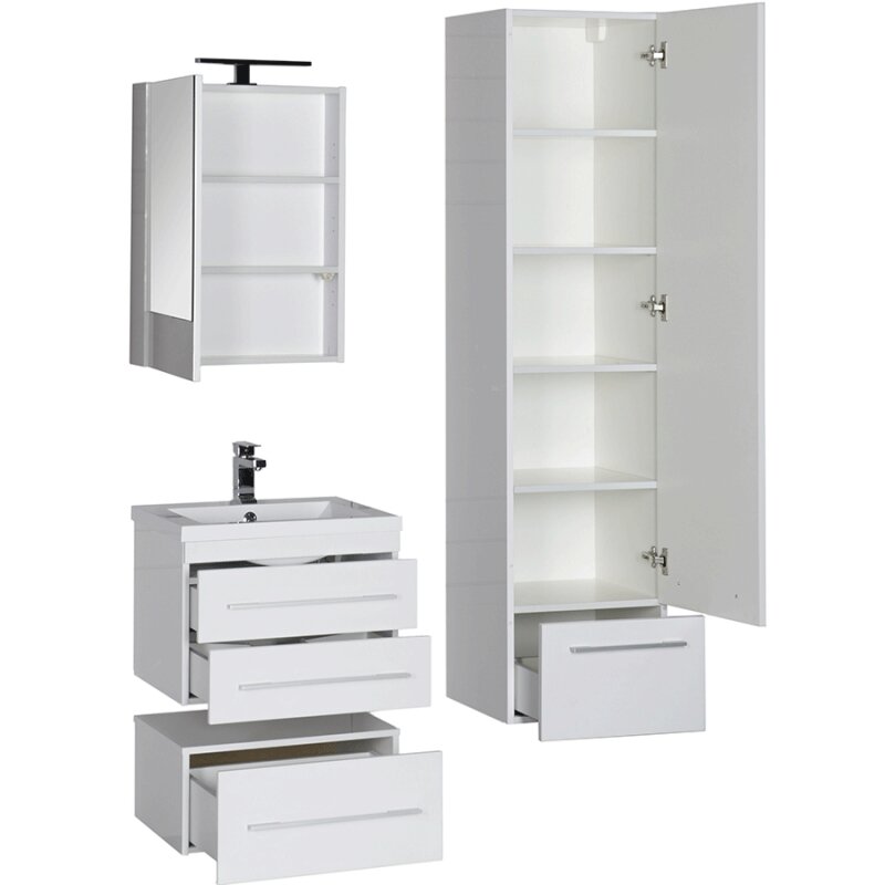 Комплект мебели для ванной Aquanet Нота 58 230291 подвесной Белый - фотография № 7