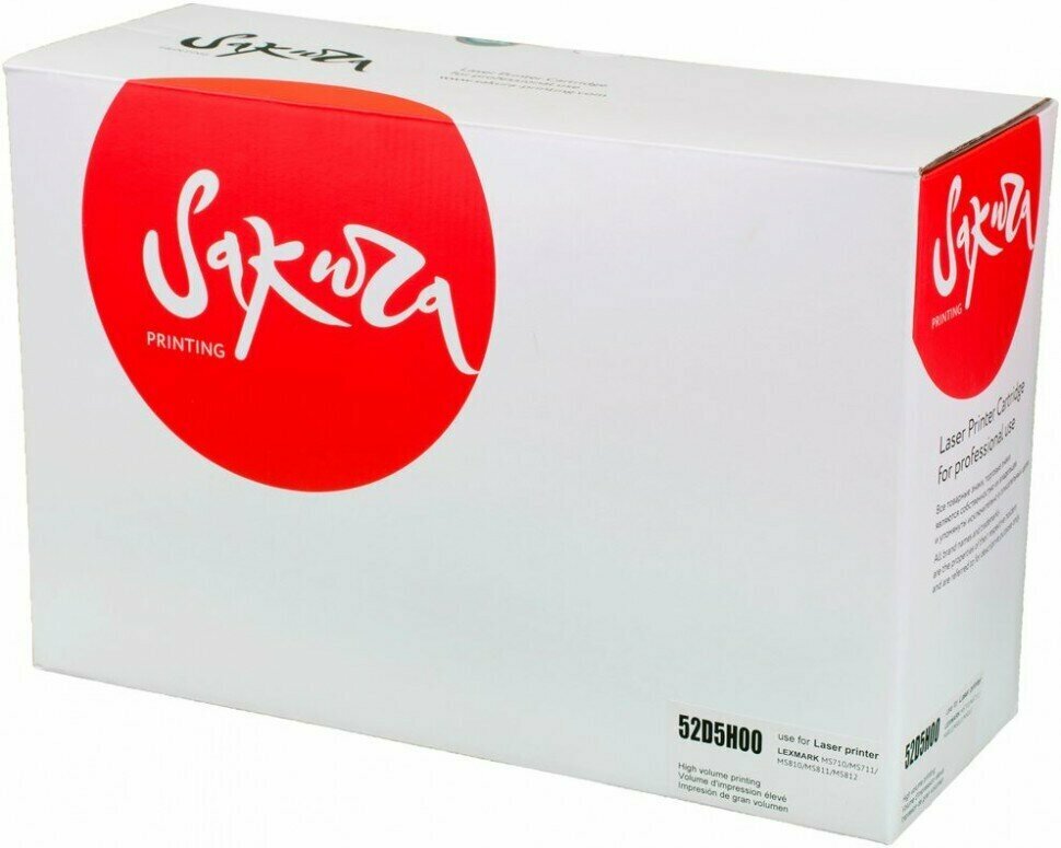 Картридж SAKURA 52D5H00 для Lexmark MS710, 711, 810, 811, 812, черный, 25000 к.