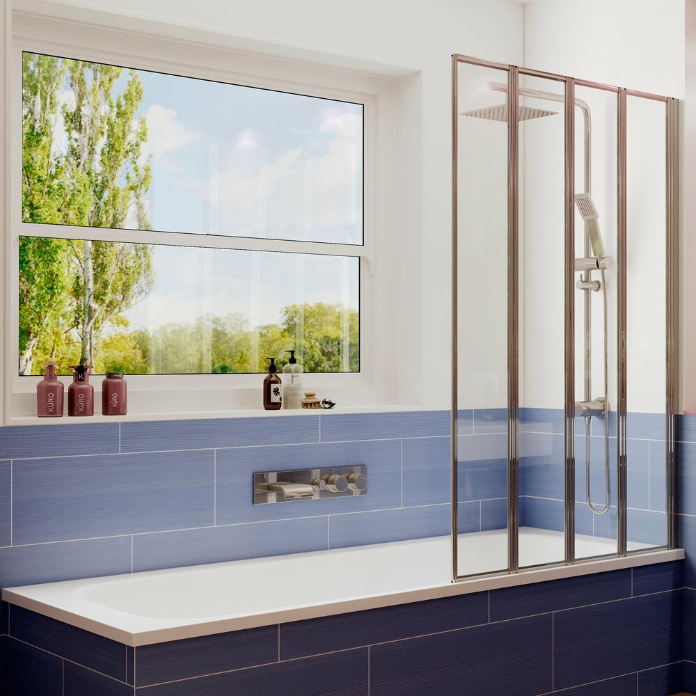 Шторка для ванны Ambassador Bath Screens 90 правая прозрачная хром (16041110R)