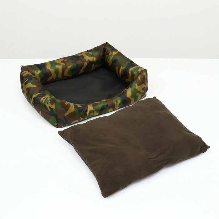 Лежанка со съемной подушкой "Камуфляж", 55 х 45 х 15 см - фотография № 5