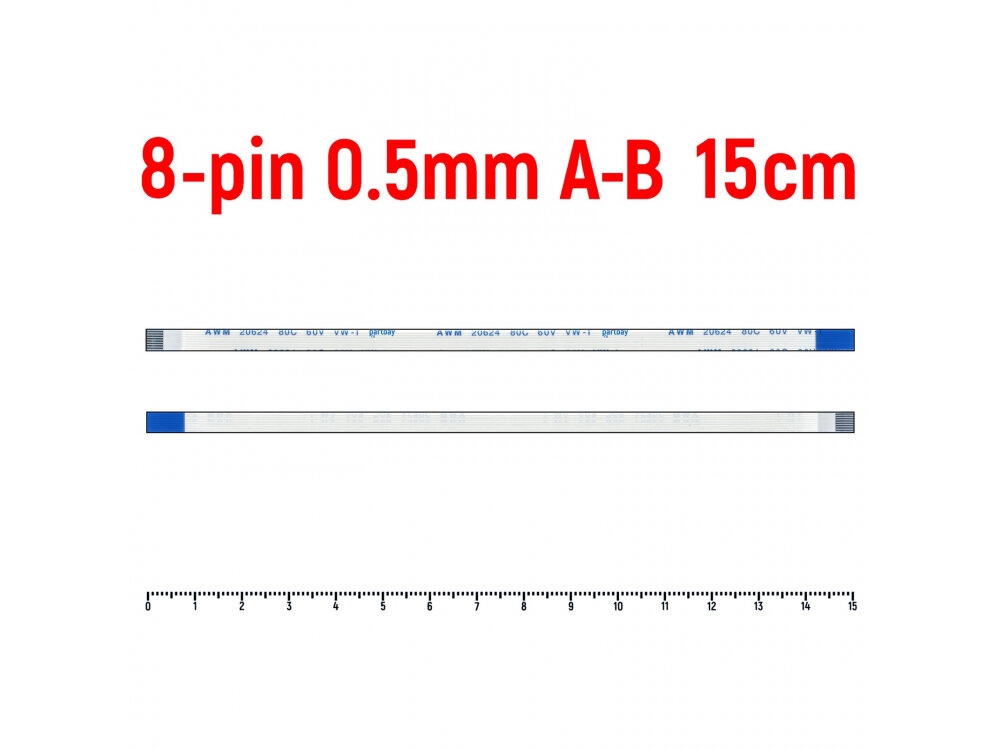 Шлейф тачпада для ноутбука Asus X750V FFC 8-pin Шаг 0.5mm Длина 15cm Обратный A-B AWM 20624 80C 60V VW-1