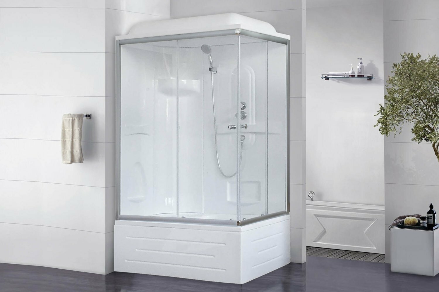 Душевая кабина Royal Bath RB8100BP1-T-L 100x80 профиль хром/стекло прозрачное левая