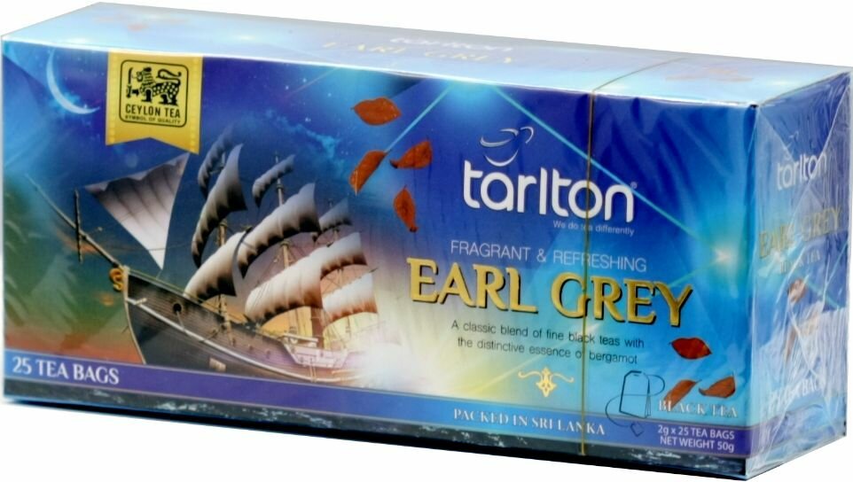 Tarlton Чай чёрный, Earl Grey, 25 пакетиков, 50 г - 3 шт. - фотография № 2