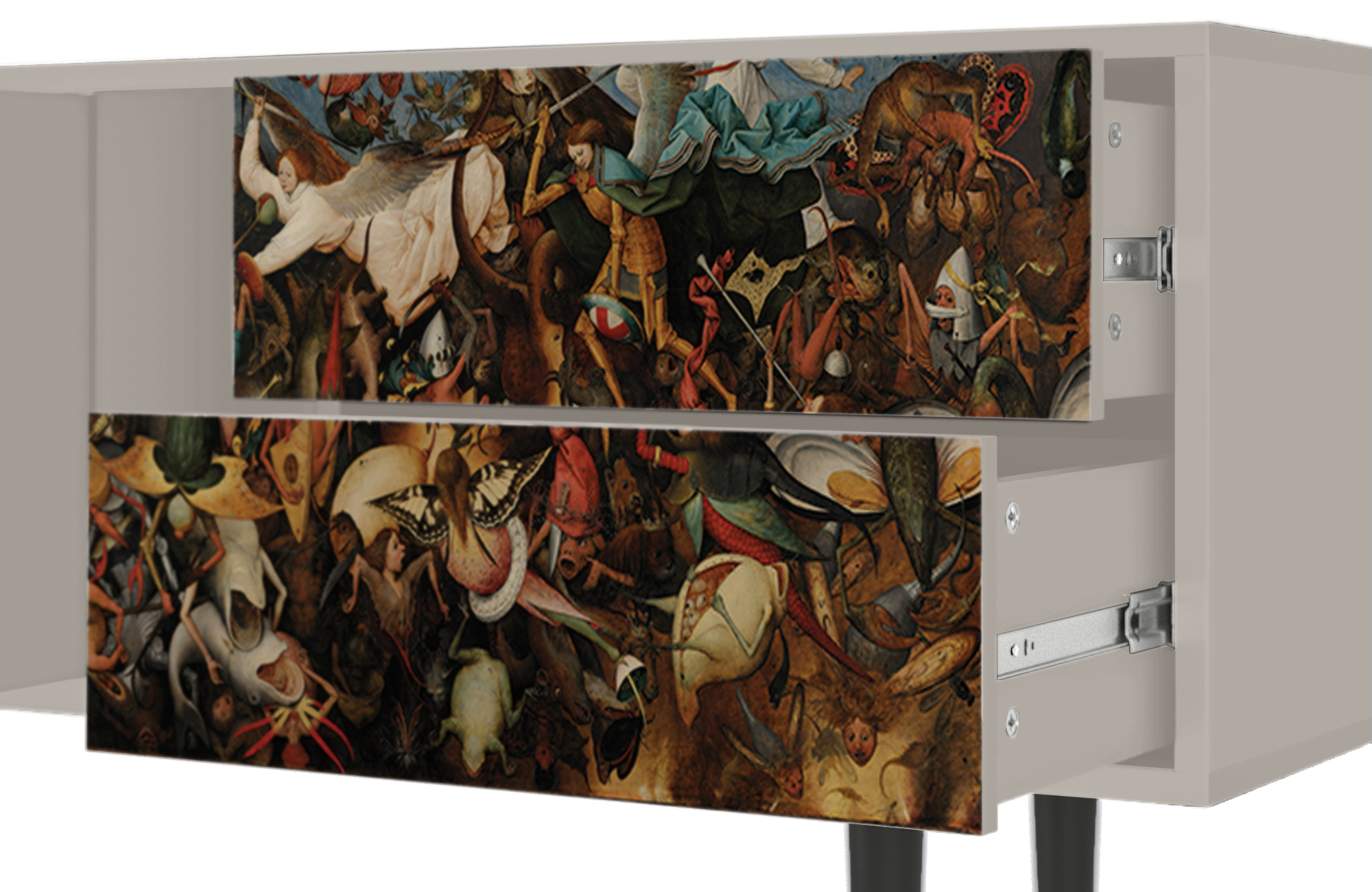 ТВ-Тумба - STORYZ - T1 The Fall of the Rebel Angels by Pieter Bruegel the Elder, 170 x 69 x 48 см, Сатин - фотография № 5