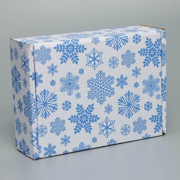 Коробка сборная "Снежинки", белый, 27 х 21 х 9 см - фотография № 2