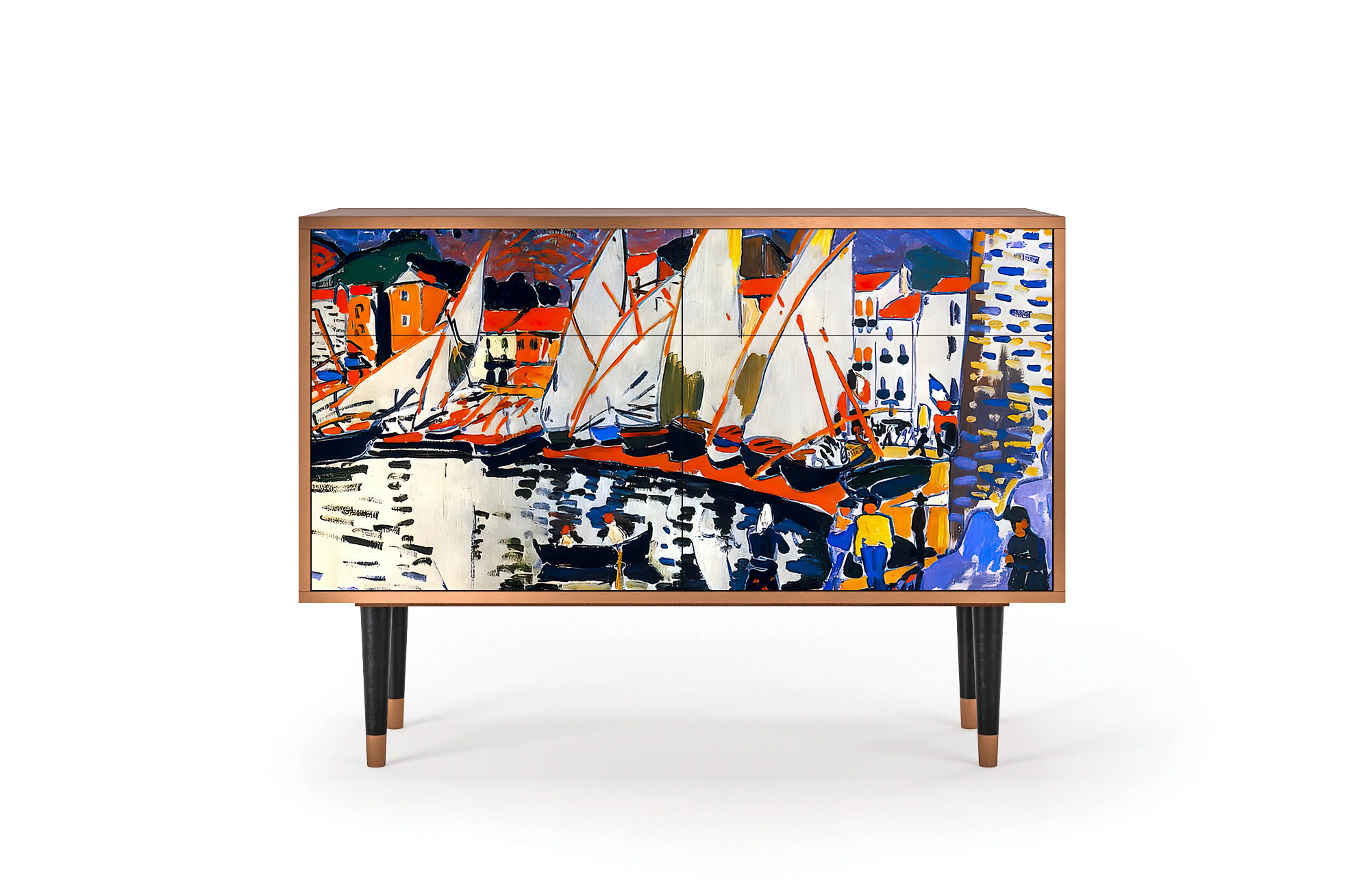 Комод - STORYZ - BS4 Le Séchage des voiles by Andre Derain, 115 x 85 x 48 см, Орех - фотография № 2