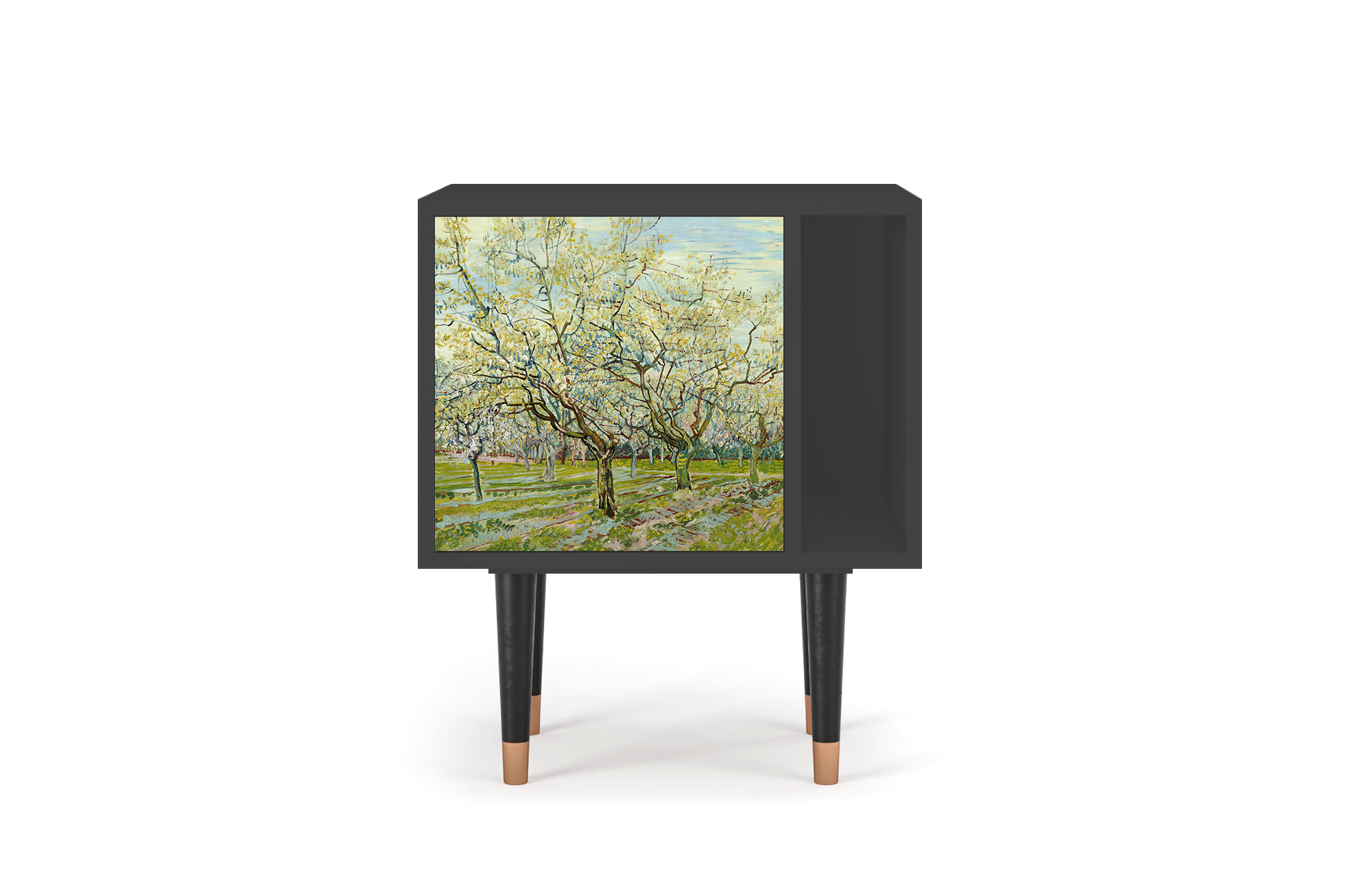 Прикроватная тумба - STORYZ - S2 The White Orchard by Van Gogh, 58 x 69 x 48 см, Антрацит - фотография № 2