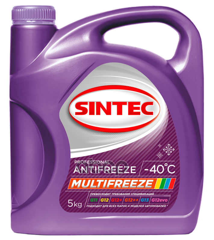 Антифриз Sintec Multifreeze G12 Готовый -40c Красный 5 Кг 800534 SINTEC арт. 800534