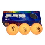 Мячи настольный теннис Double Fish; 3*; бесшовные цвет желтый; 3 штуки в упаковке - изображение