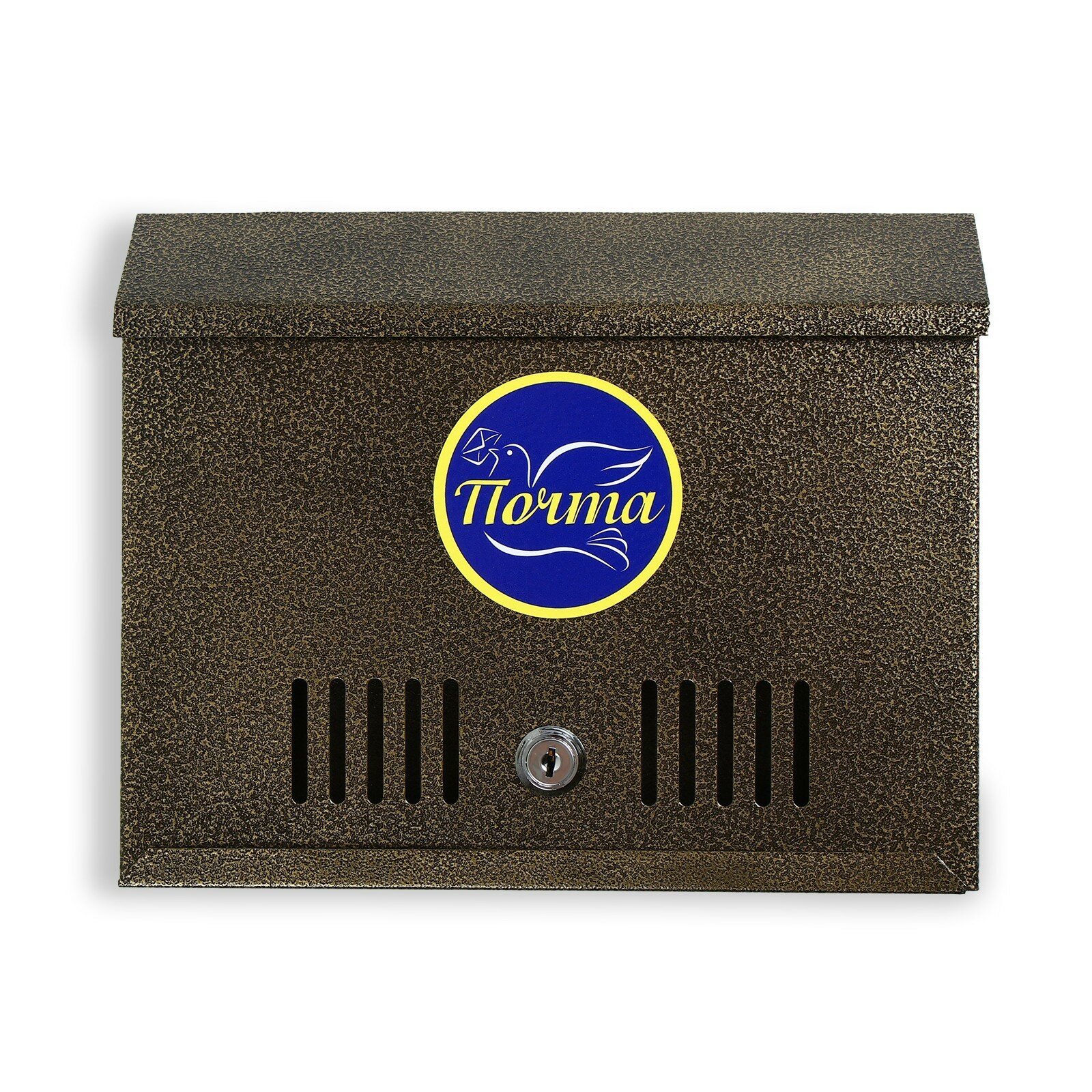 Ящик почтовый с замком, горизонтальный «Широкий», бронзовый - фотография № 4