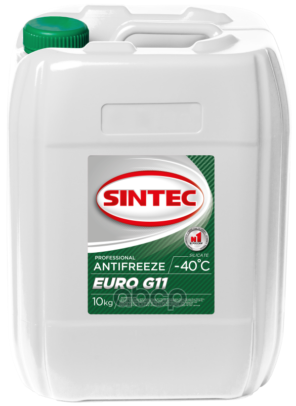 Антифриз G11 Sintec Euro Готовый Газ 10кг -40°с Зеленый SINTEC арт. 800516