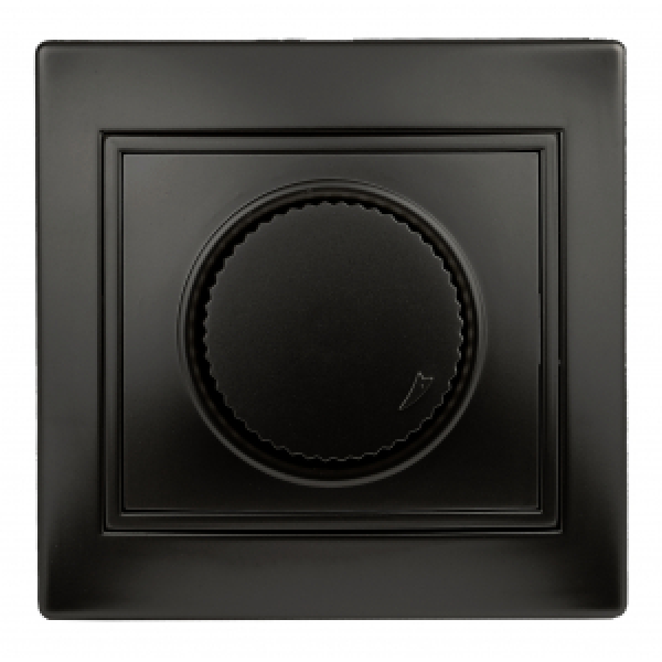 фото Светорегулятор поворотно-нажимной антрацит 230В 600Вт IP20 1-401-05 СУ Intro Plano (1/10/200/2000)