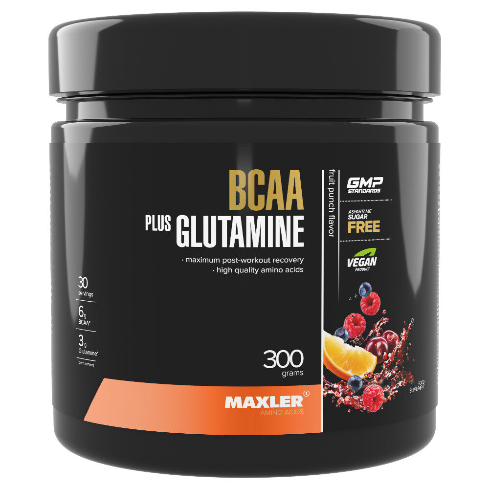 Maxler BCAA + Glutamine 300 гр (фруктовый пунш)