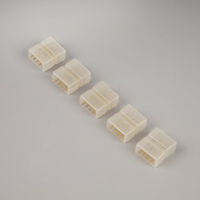 Набор соединительных коннекторов Ecola для светодиодной ленты 14 × 7 мм, 4-pin, 5 штук - фотография № 1