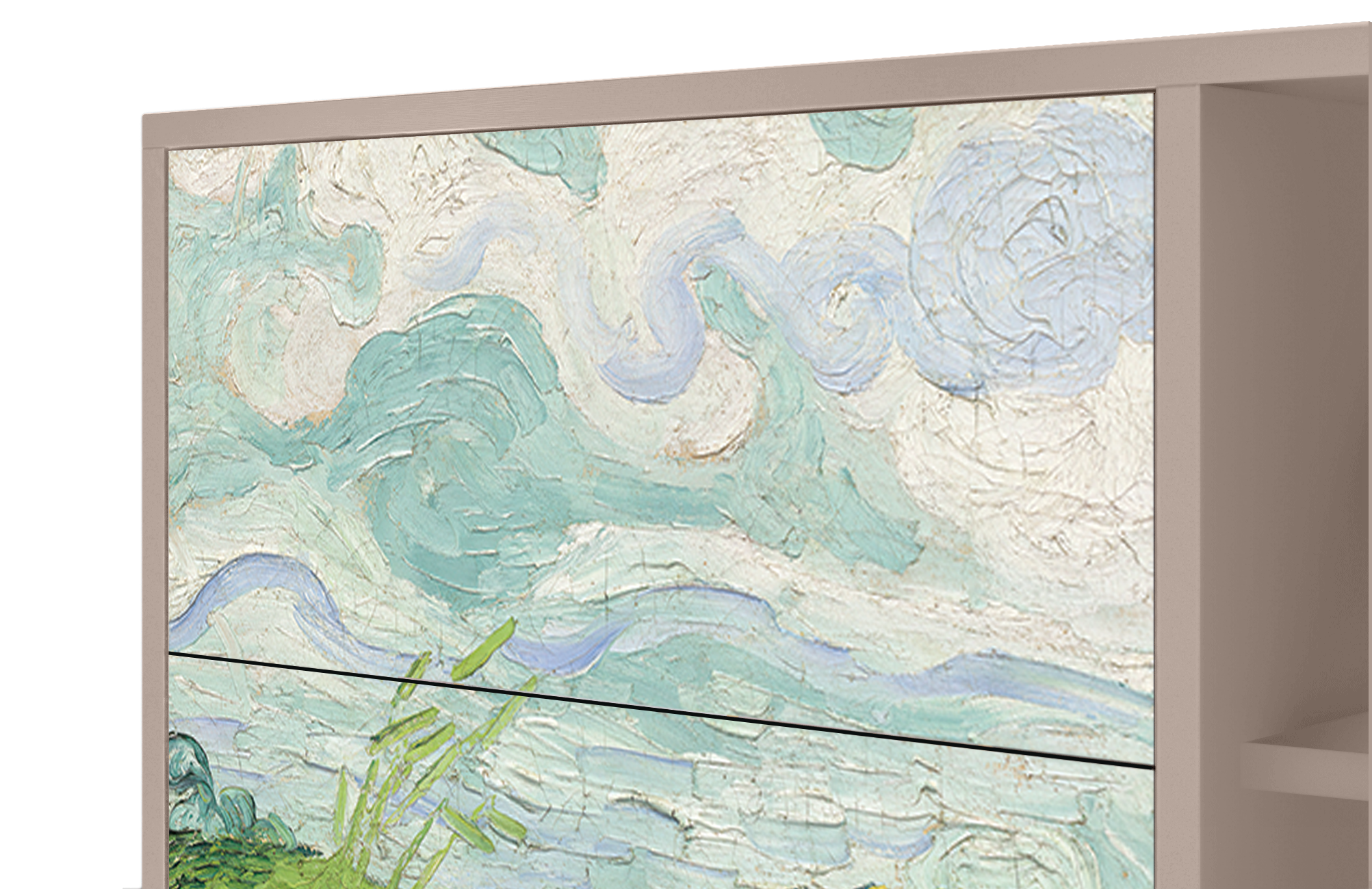 Комод - STORYZ - BS2 Green Wheat Fields by Van Gogh, 125 x 97 x 48 см, Бежевый - фотография № 5