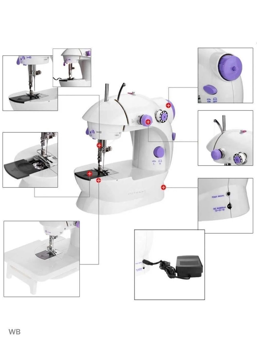 Мини швейная машинка / Компактная швейная машинка / Портативная швейная машинка / Mini Sewing Machine SM-202A - фотография № 6